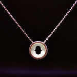 Hamsa Hand Necklaces White Rose Gold Plated Silver