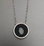 Hamsa Hand Necklaces Black Silver