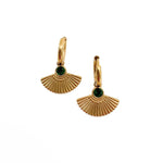 Hanaa Luxe 18k Gold Plated Fan Huggie Hoops