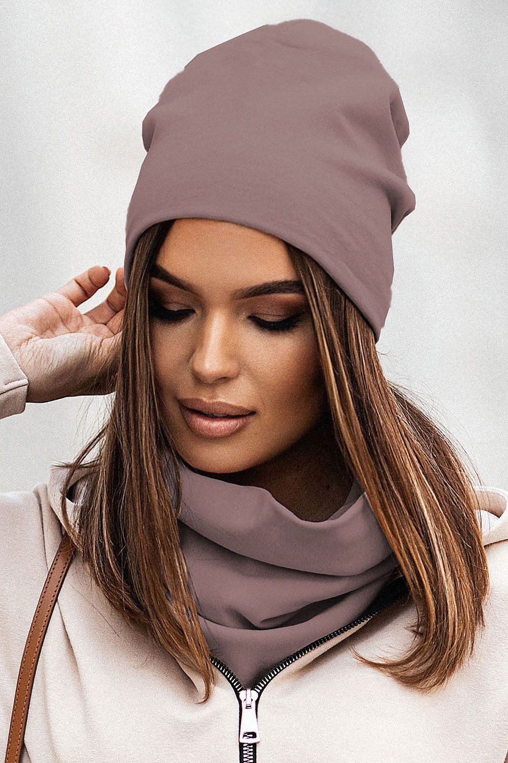 Hat & Snood Set | 6 Colours | IVON Brown Shade 2