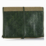 Herringbone Toiletry Wash Roll, Racing Green