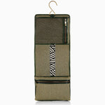 Herringbone Toiletry Wash Roll, Racing Green
