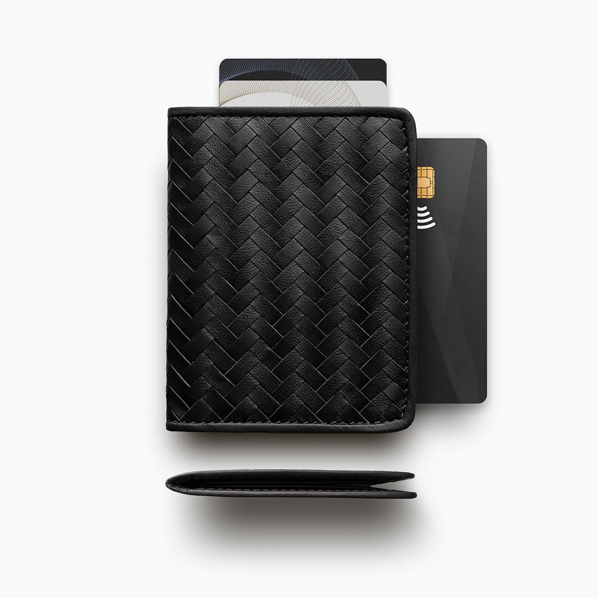 Herringbone Wallet, Black | Mantidy®