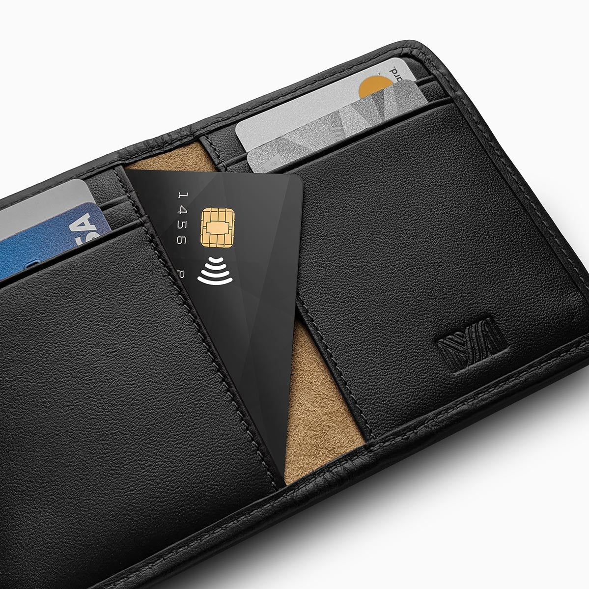 Herringbone Wallet, Black | Mantidy®