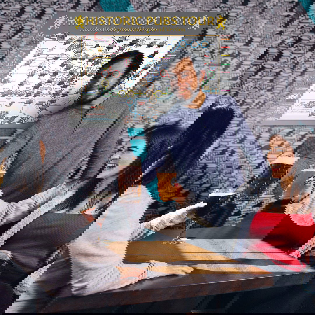 Historic London Pub Scratch off Map | A1 Size