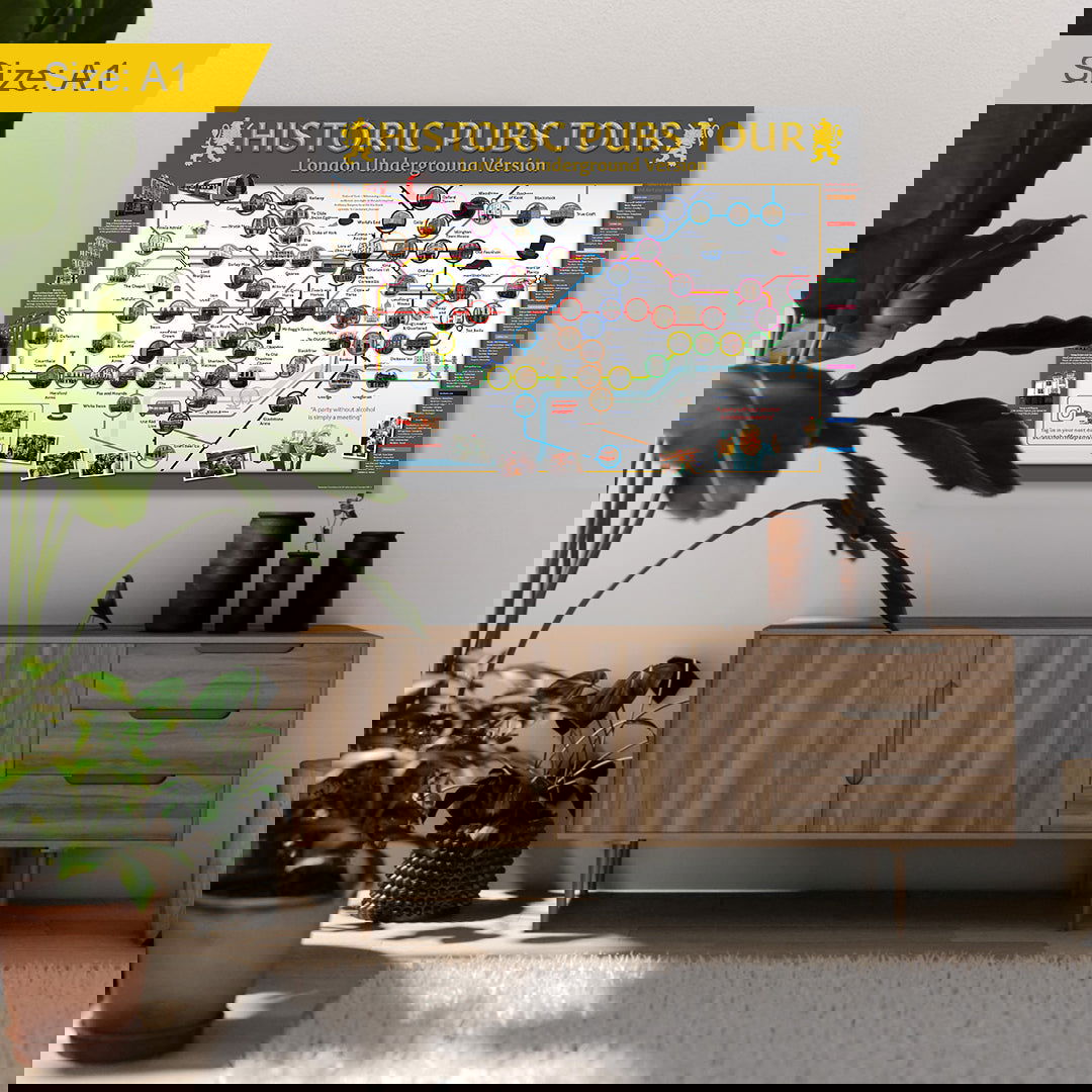 Historic London Pub Scratch off Map | A1 Size