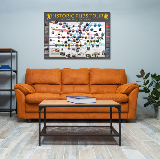 Historic London Pub Scratch off Map | A1 Size