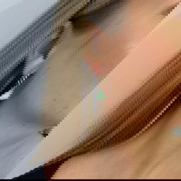 Holly Aqua Gem Hoop Earrings