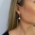 Holly Aqua Gem Hoop Earrings
