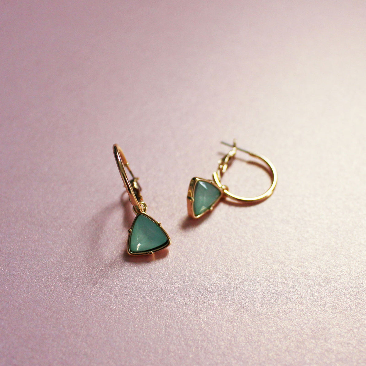 Holly Aqua Gem Hoop Earrings