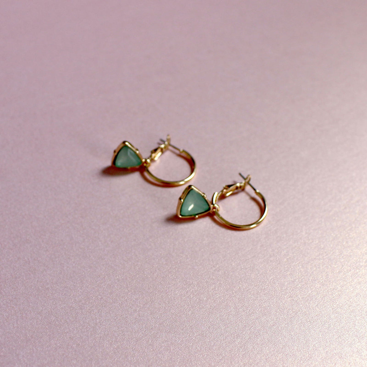 Holly Aqua Gem Hoop Earrings
