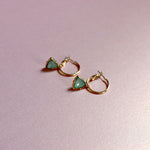 Holly Aqua Gem Hoop Earrings