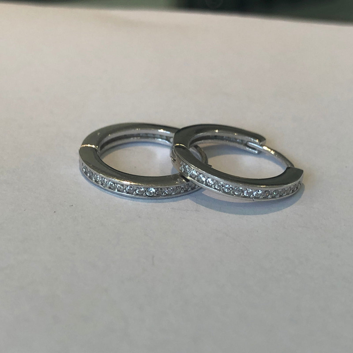 Hoop Earrings with Small Pave-set Stones