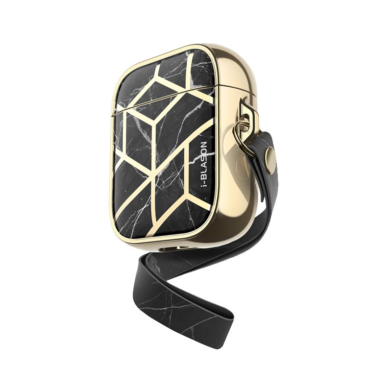 i-Blason Cosmo Series Case Designed for Airpods, 360° Protective Stylish AirPods Case Cover Compatiable with Apple AirPods 1st/2nd (Black)