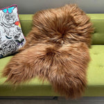 Icelandic Bronze Russet Brown Sheepskin Rug Eco Dyed Throw | Large