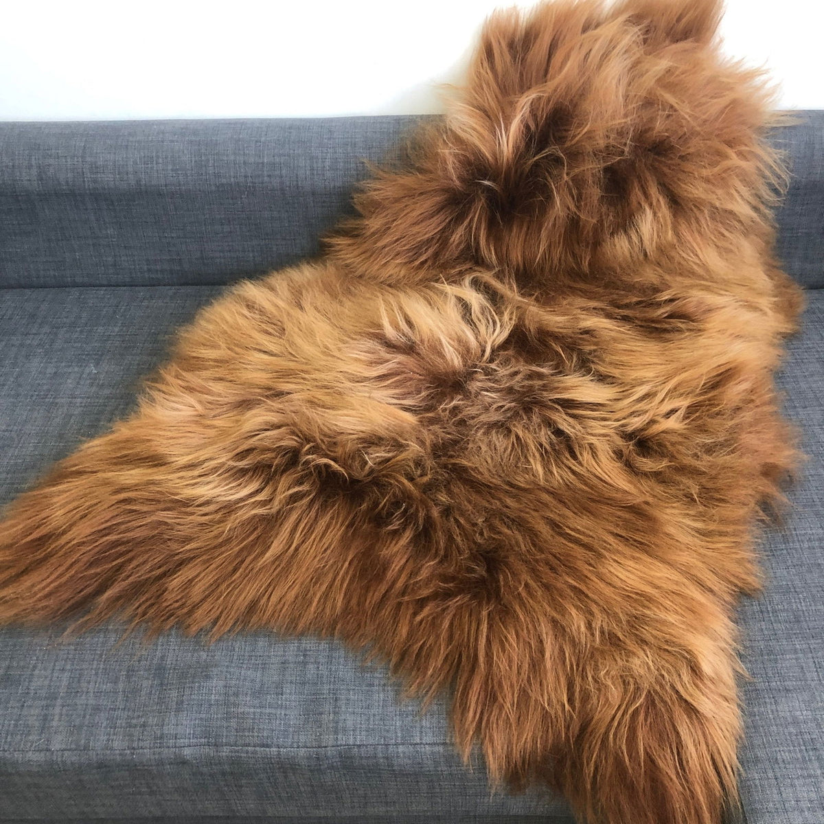Icelandic Bronze Russet Brown Sheepskin Rug Eco Dyed Throw | Large