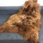 Icelandic Bronze Russet Brown Sheepskin Rug Eco Dyed Throw | Large