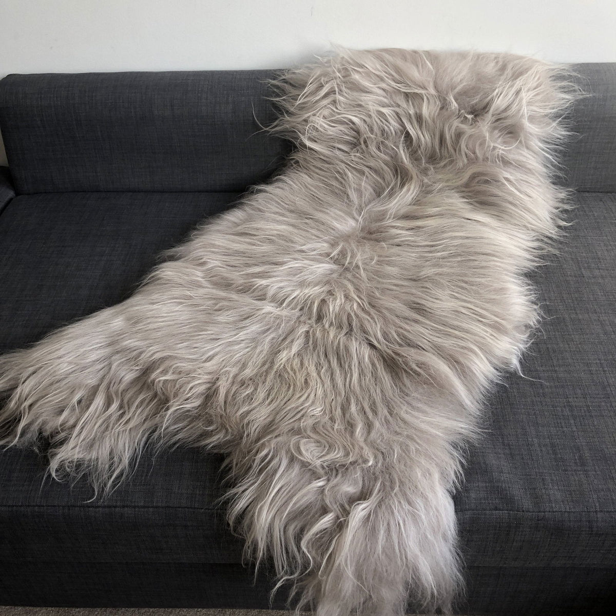 Icelandic Longhair Sheepskin Throw Dove Grey | Sheep Skin Rug