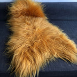 Icelandic Longhair Sheepskin Throw | Sheep Skin Rug | Marigold Yellow