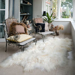 Icelandic Quad Sheepskin Long Fur Rug 100% Natural White | 135cm x 205cm