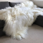 Icelandic Sheepskin Long Fur Rug 100% Natural White Sheep Skin Throw ALL SIZES available Double, Triple, Quad, Penta, Sexto, Octo