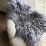 Icelandic Sheepskin Rug Cool Grey Long Fur Throw
