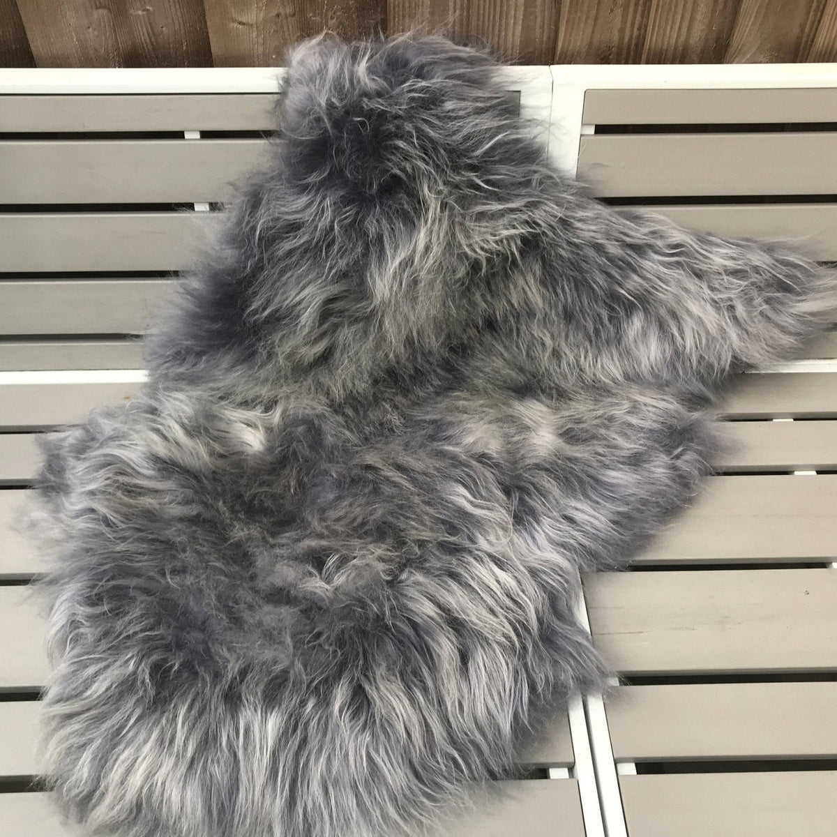 Icelandic Sheepskin Rug Cool Grey Long Fur Throw