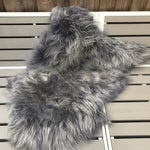 Icelandic Sheepskin Rug Cool Grey Long Fur Throw