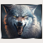 Illuminated Wall Art - Angry Wolf