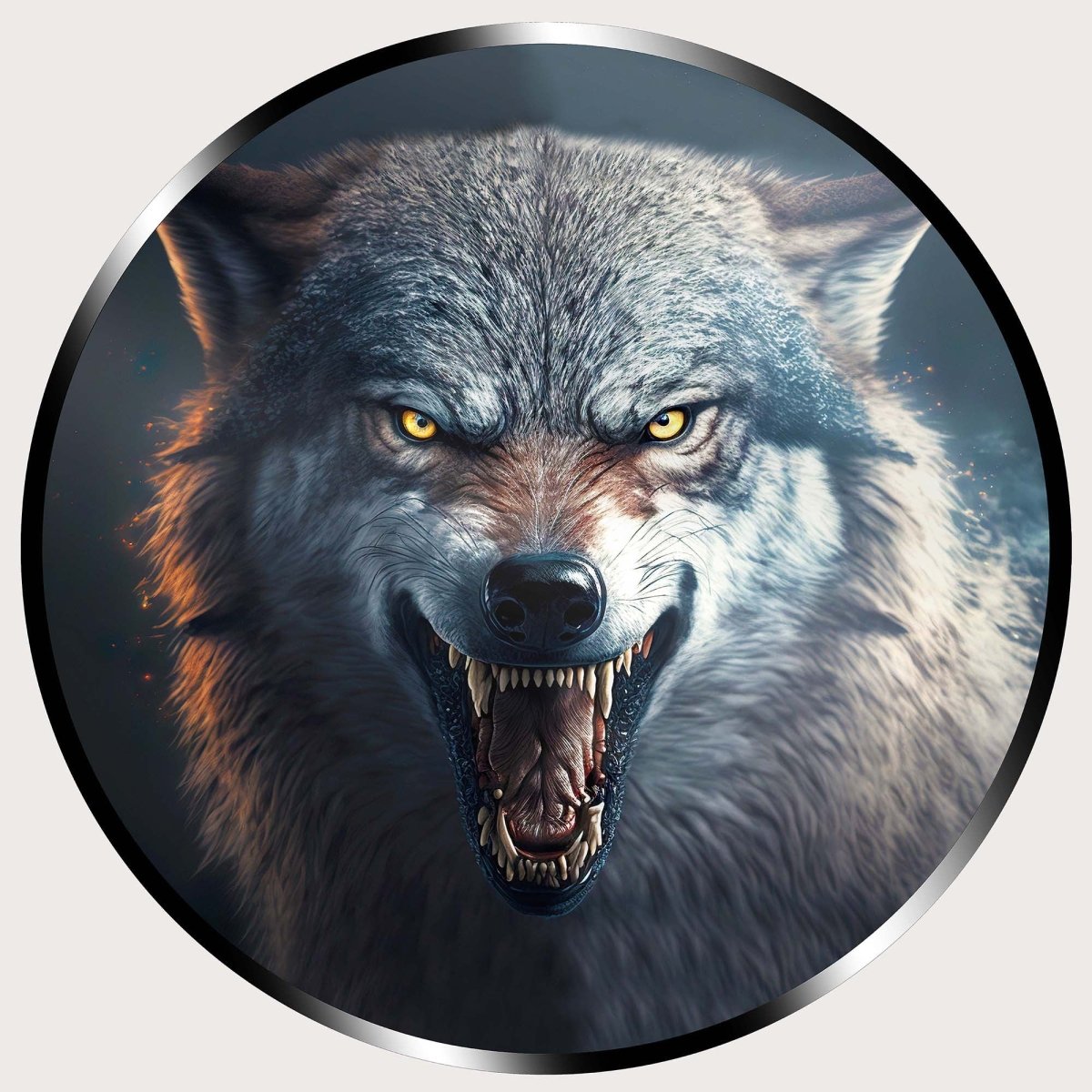 Illuminated Wall Art - Angry Wolf