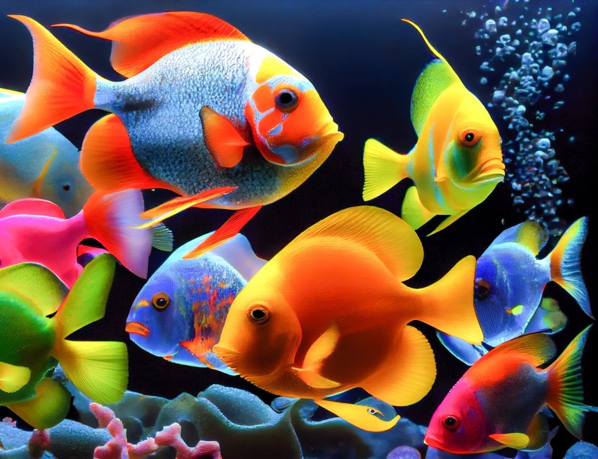 Illuminated Wall Art - Colourful Fish