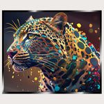 Illuminated Wall Art - Colourful Leopard