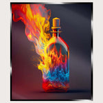 Illuminated Wall Art - Flaming Bottle
