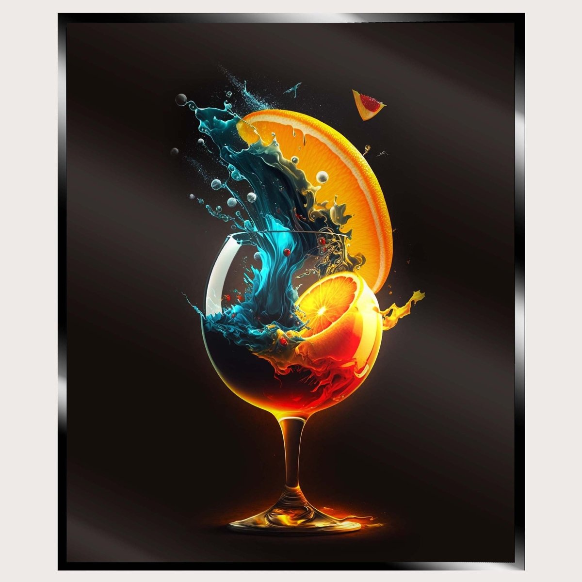 Illuminated Wall Art - Glass With Orange
