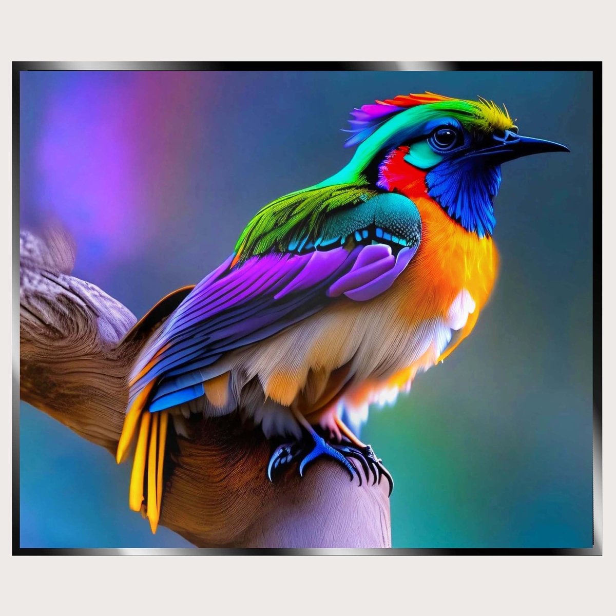 Illuminated Wall Art - Multicoloured Bird