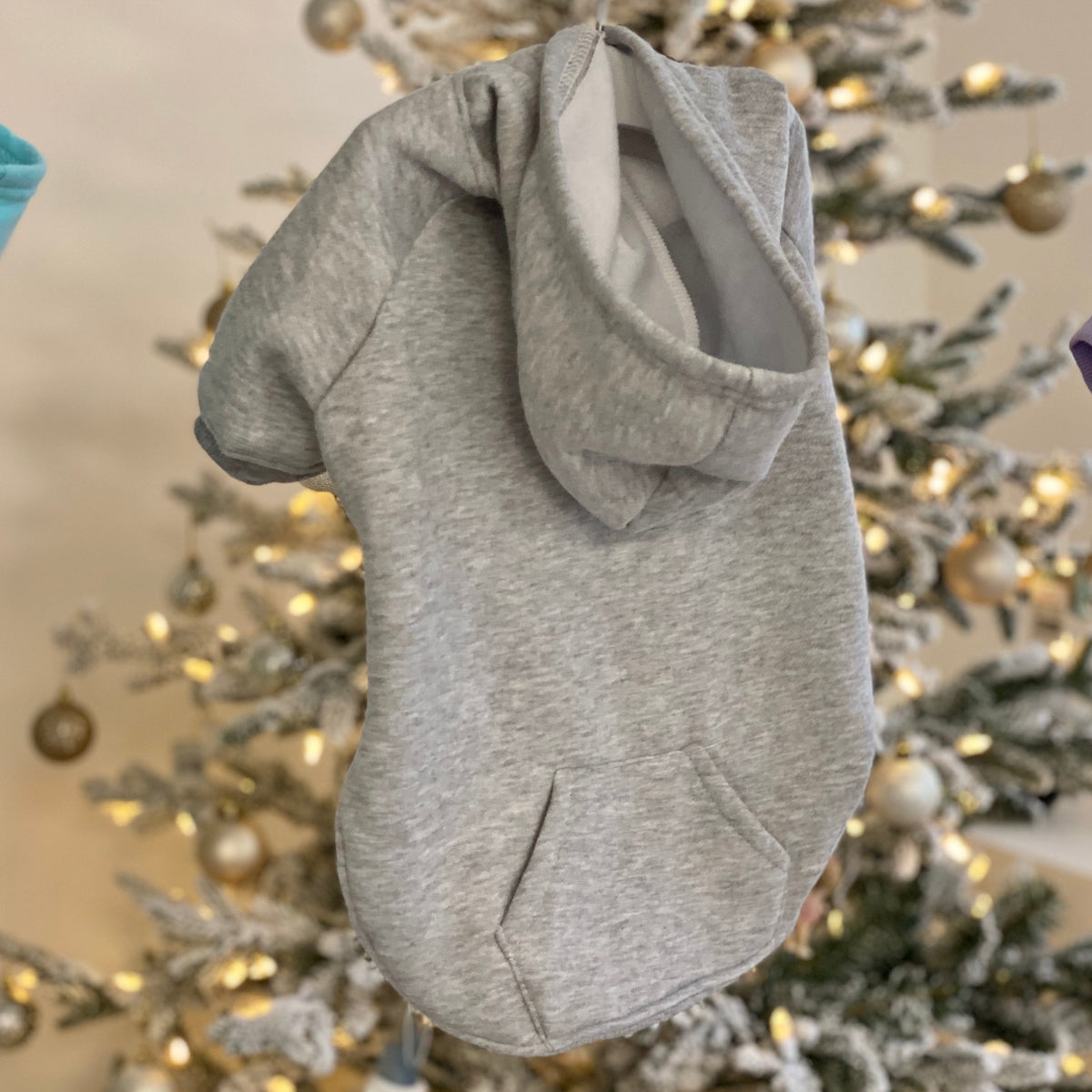 Soft Cotton Blend Dog Hoodie Grey