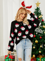 Women's Santa Knit Christmas Pullover Jumper Black
