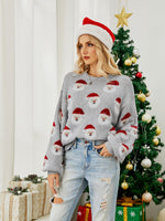 Women's Santa Knit Christmas Pullover Jumper Grey