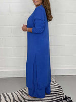 Women's Slit Long Jacket & Trousers Suit - Vibrant Casual Co-ord Comfort