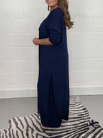 Women's Slit Long Jacket & Trousers Suit - Vibrant Casual Co-ord Comfort