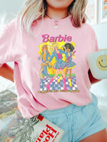 Women's Barbie Heart Graphic Tee - Pink, Black, or White Casual Chic Pattern2