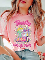Women's Barbie Heart Graphic Tee - Pink, Black, or White Casual Chic Pattern4