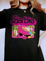 Women's Barbie Heart Graphic Tee - Pink, Black, or White Casual Chic Pattern7