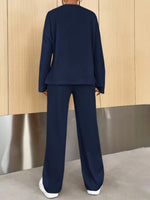 Casual Round Neck Knit Two-Piece Loungewear Set