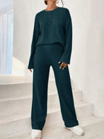 Casual Round Neck Knit Two-Piece Loungewear Set