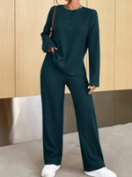 Casual Round Neck Knit Two-Piece Loungewear Set