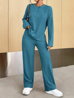 Casual Round Neck Knit Two-Piece Loungewear Set