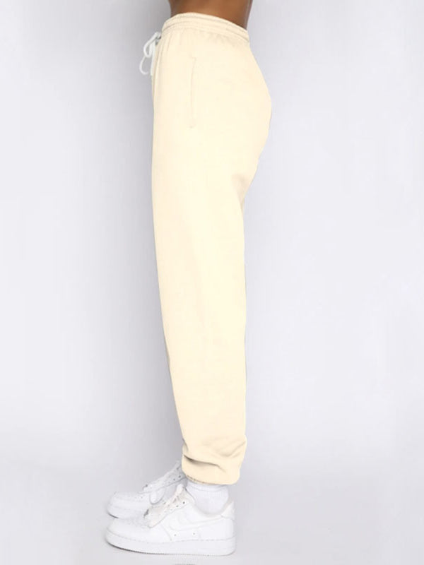 Women's Stand-Up Collar Zipper Sweatshirt & Trousers Loungewear Set - Vibrant Solid Color Comfort