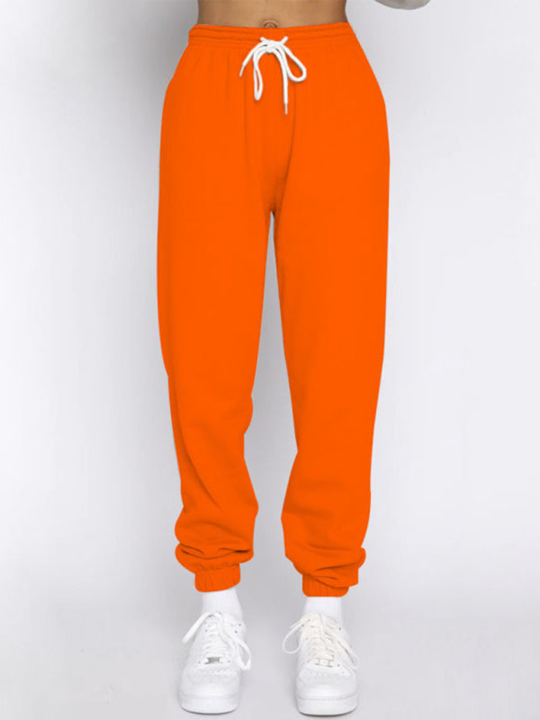 Women's Stand-Up Collar Zipper Sweatshirt & Trousers Loungewear Set - Vibrant Solid Color Comfort