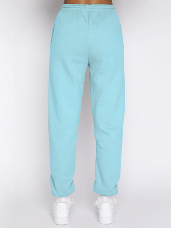 Women's Stand-Up Collar Zipper Sweatshirt & Trousers Loungewear Set - Vibrant Solid Color Comfort